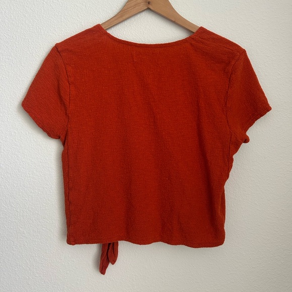 Madewell Chili Red Wrap Blouse - Medium - Picture 5 of 5